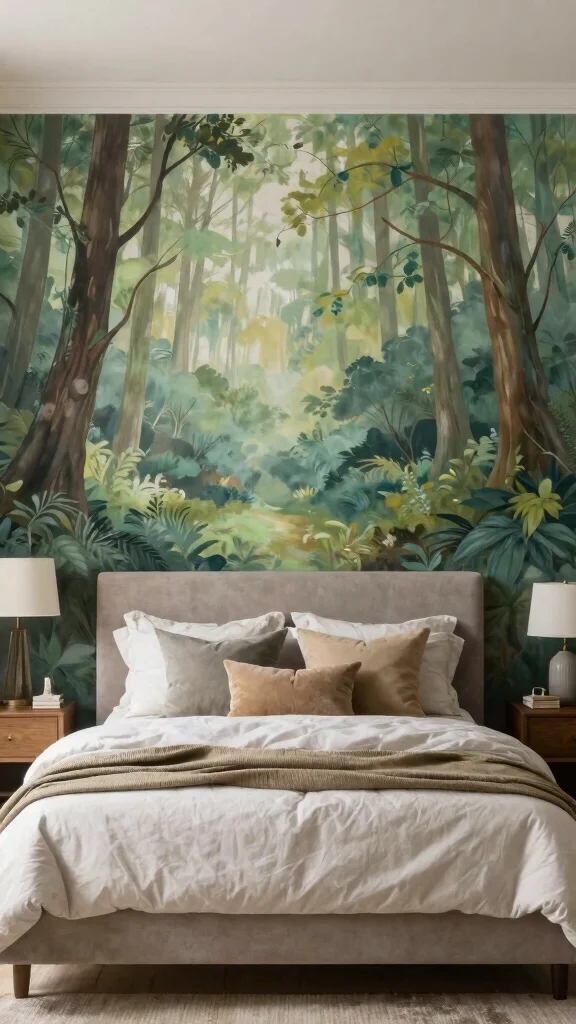 12 Bedroom Feature Wall Ideas for a Focal Point That Defines the Room - 9. Mural Magic 1