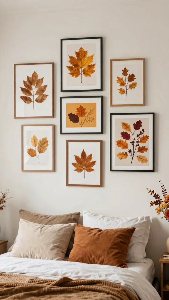 12 Bedroom Gallery Wall Ideas for a Curated Personal Wall Display - 12. Seasonal Displays 1