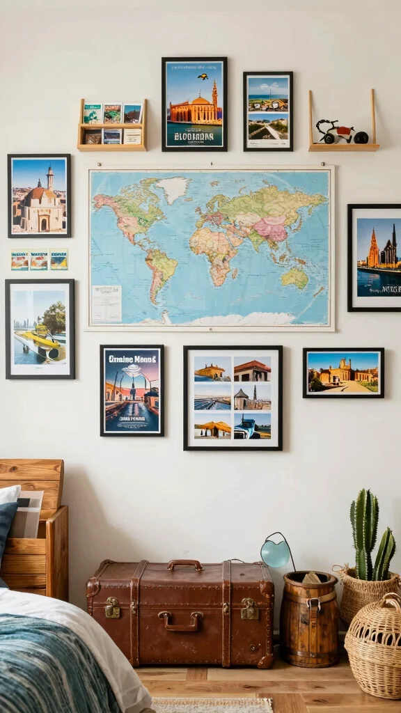 12 Bedroom Gallery Wall Ideas for a Curated Personal Wall Display - 3. Travel Memories 1