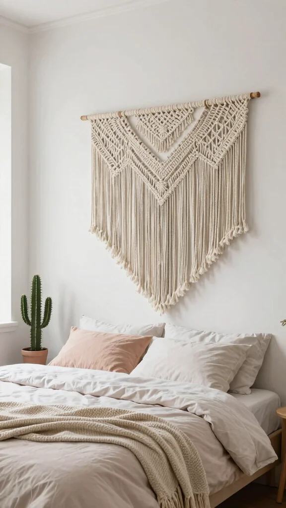 12 Bedroom Headboard Wall Concepts for a Styled Statement Focal Point - 2. Macrame Magic 1