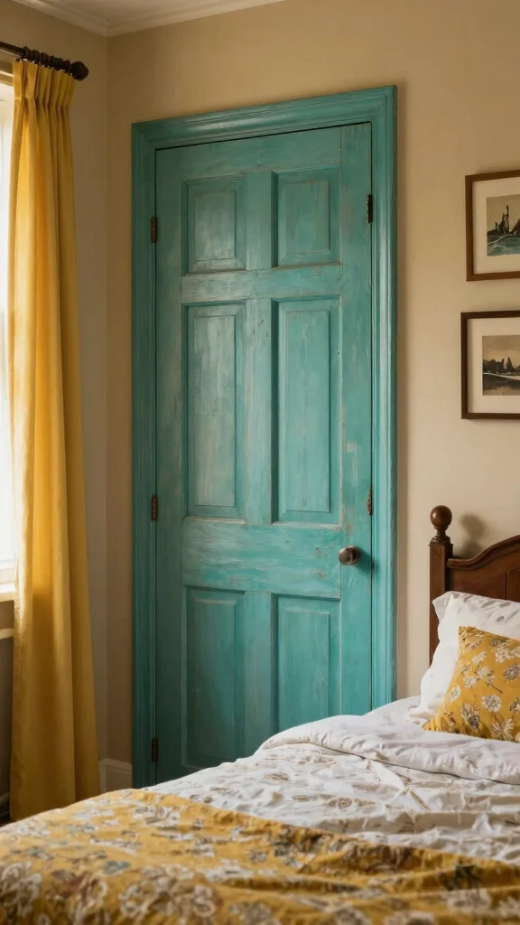 12 Bedroom Headboard Wall Concepts for a Styled Statement Focal Point - 4. Vintage Door Revival 1