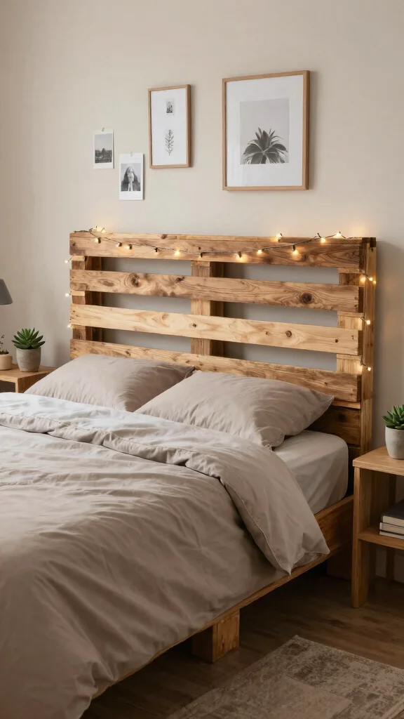 12 Bedroom Headboard Wall Concepts for a Styled Statement Focal Point - 7. Upcycled Pallet Headboard 1