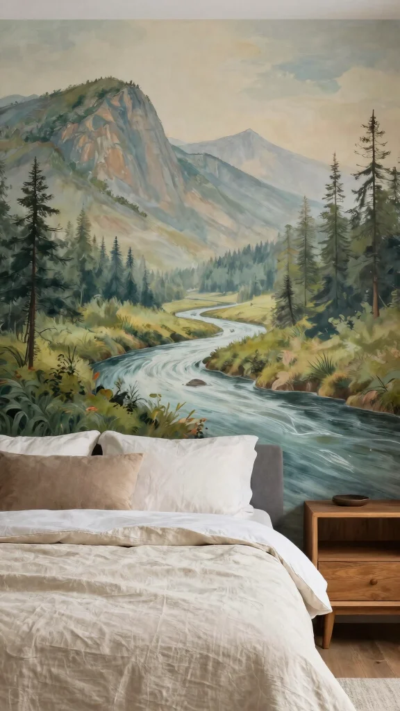 12 Bedroom Mural Ideas for a Bold Artistic Unique Wall - 5. Nature Landscape 1