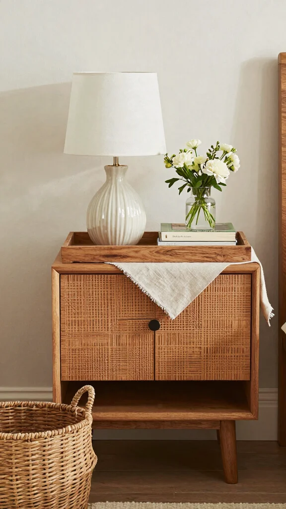 12 Bedroom Nightstand Decor Ideas for a Functional Styled Bedside - 2. Layered Textures 1