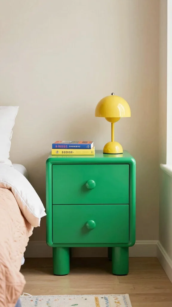 12 Bedroom Nightstand Ideas for Every Style and Space - 11. Color Pop 1