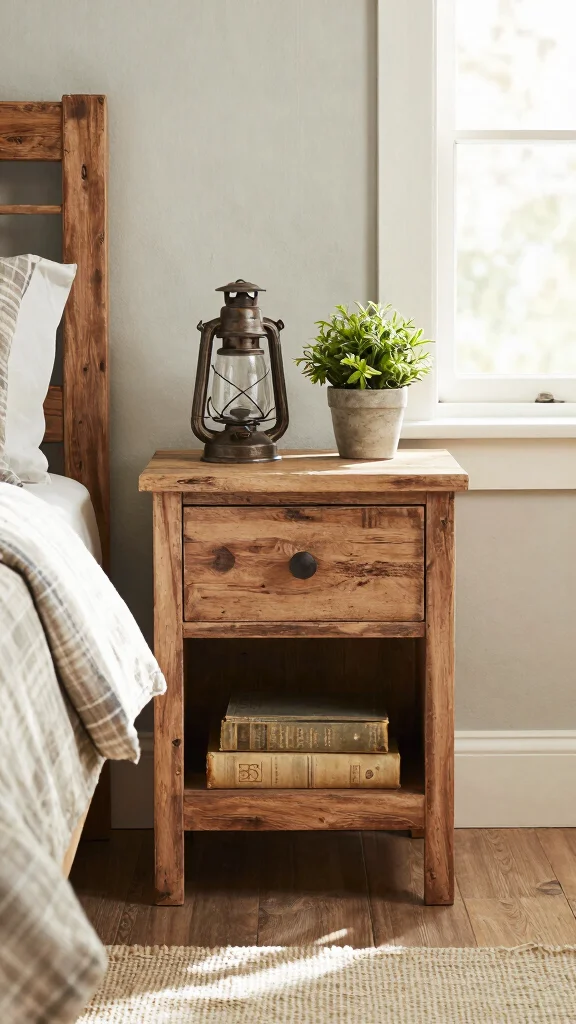 12 Bedroom Nightstand Ideas for Every Style and Space - 3. Rustic Retreat 1