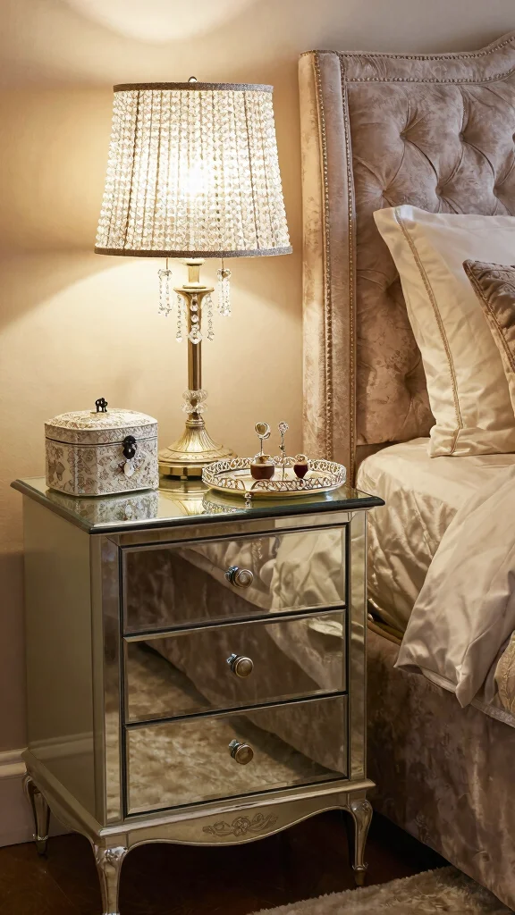 12 Bedroom Nightstand Ideas for Every Style and Space - 6. Vintage Glam 1