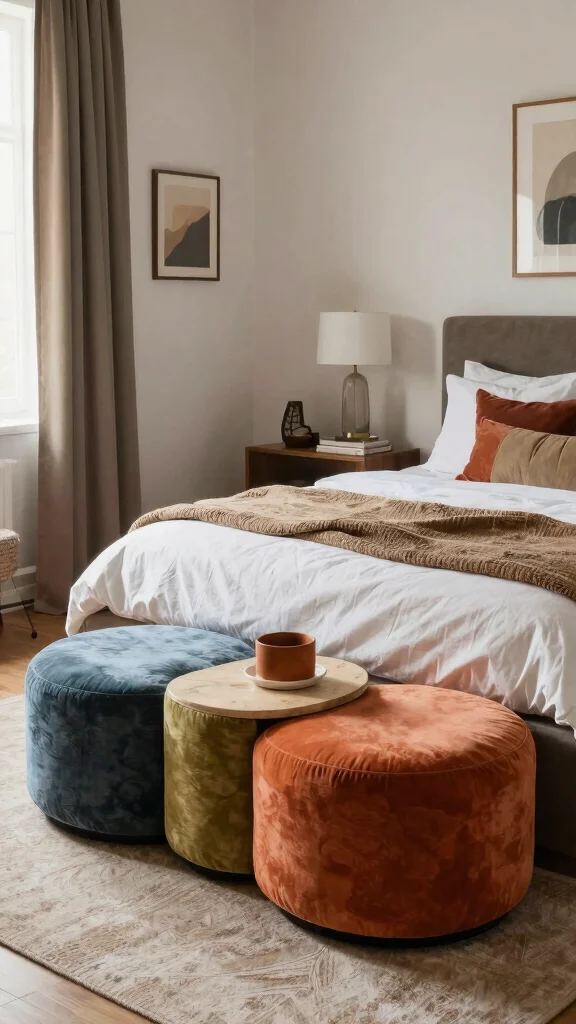 12 Bedroom Ottoman Ideas for the Foot of the Bed and Extra Seating - 12. Multi-functional Style 1