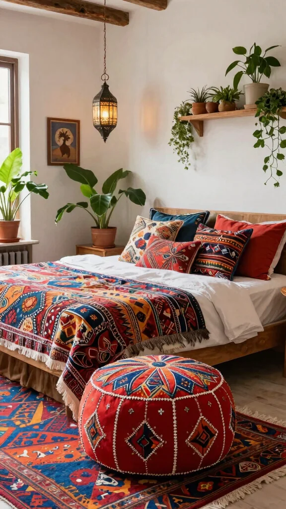 12 Bedroom Ottoman Ideas for the Foot of the Bed and Extra Seating - 3. Moroccan Poufs 1