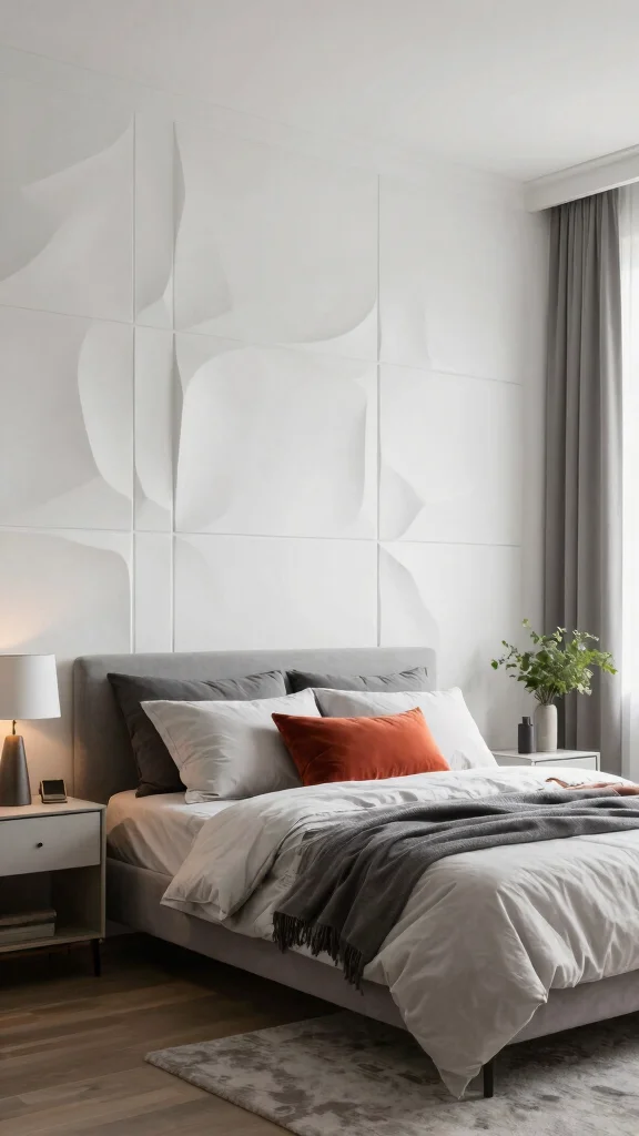 12 Bedroom Panelling Ideas for a Textured Architectural Wall Detail - 7. 3D Wall Panels for a Unique Focal Point 1