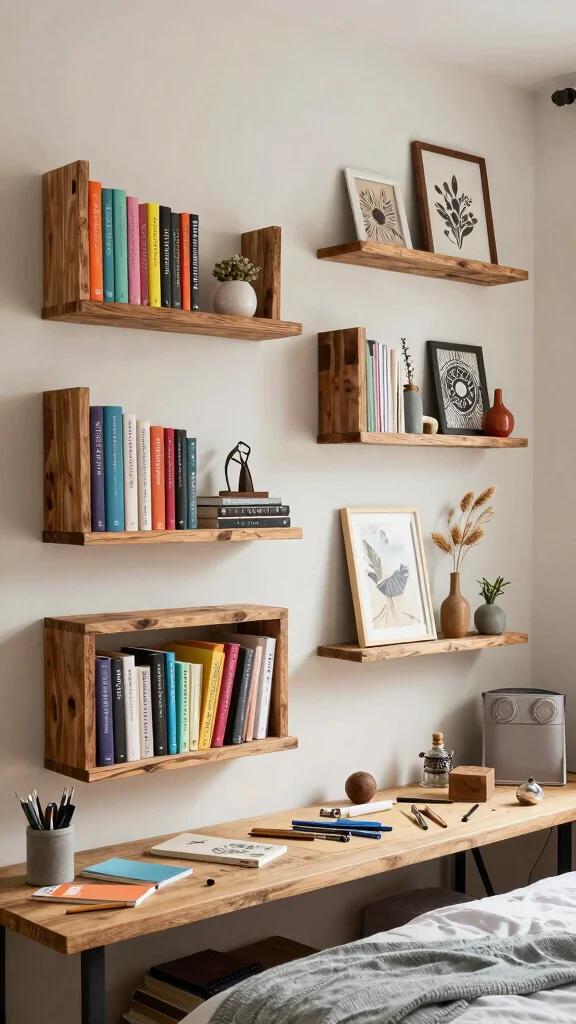 12 Bedroom Shelf Ideas for Books Decor and Organized Storage - 12. DIY Book Storage Solutions: Craft Your Style 1