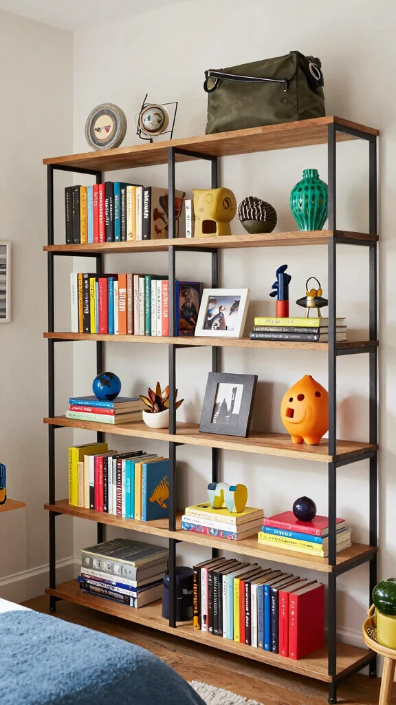 12 Bedroom Shelf Ideas for Books Decor and Organized Storage - 4. Mix and Match: A Personal Touch 1
