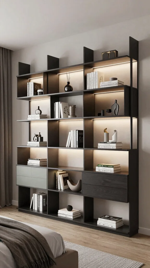 12 Bedroom Shelf Ideas for Books Decor and Organized Storage - 6. Modular Shelving: Flexible and Functional 1