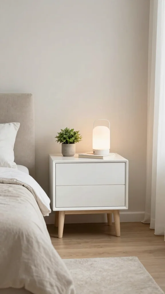 12 Bedroom Side Table Ideas for a Practical Beautiful Bedside - 4. Minimalist Nightstand 1