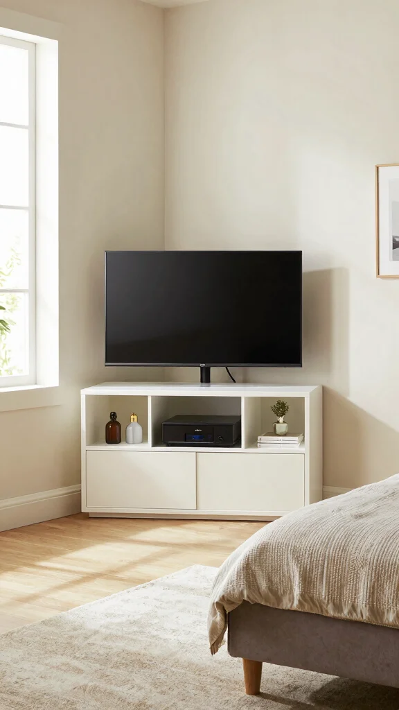 12 Bedroom TV Unit Design Ideas for a Sleek Functional Media Wall - 7. Compact and Corner Units 1