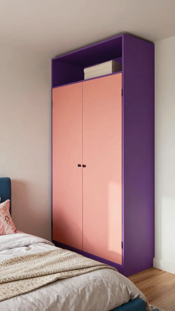 12 Built-In Bedroom Wardrobe Ideas for a Seamless Space-Smart Storage - 11. Accent Color Wardrobes 1
