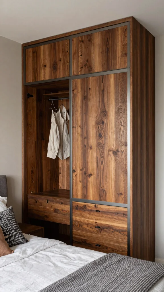 12 Built-In Bedroom Wardrobe Ideas for a Seamless Space-Smart Storage - 12. Wardrobes with Textural Elements 1