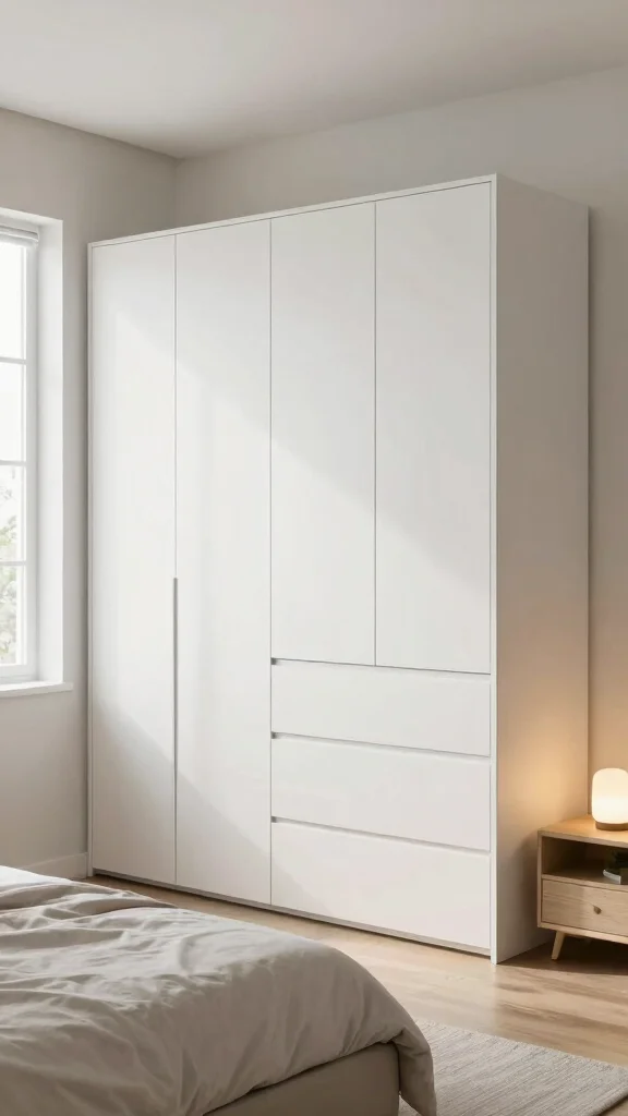 12 Built-In Bedroom Wardrobe Ideas for a Seamless Space-Smart Storage - 8. Minimalist Wardrobes with Sliding Drawers 1
