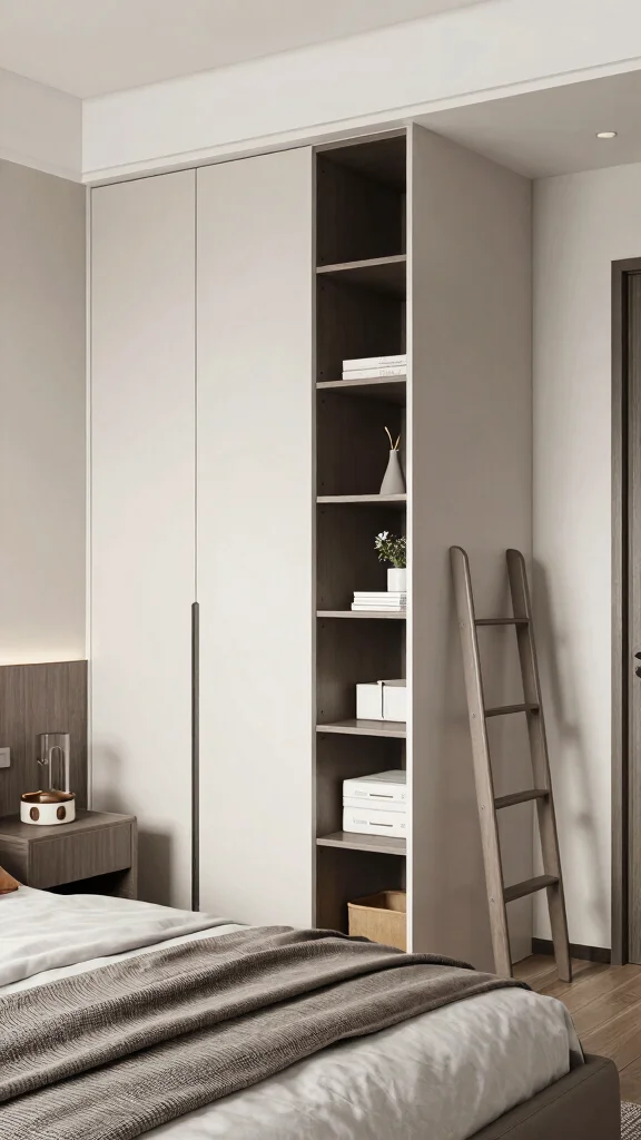 12 Built-In Bedroom Wardrobe Ideas for a Seamless Space-Smart Storage - 9. Vertical Storage Wardrobes 1