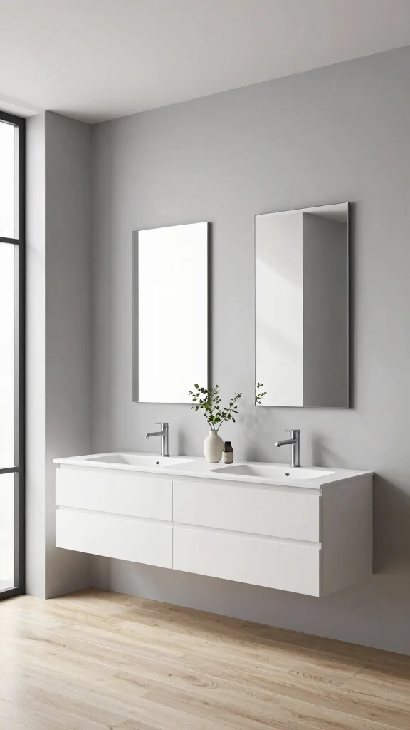12 Double Vanity Bathroom Design Ideas for a His-and-Hers Styled Space - 1. Minimalist Elegance 1