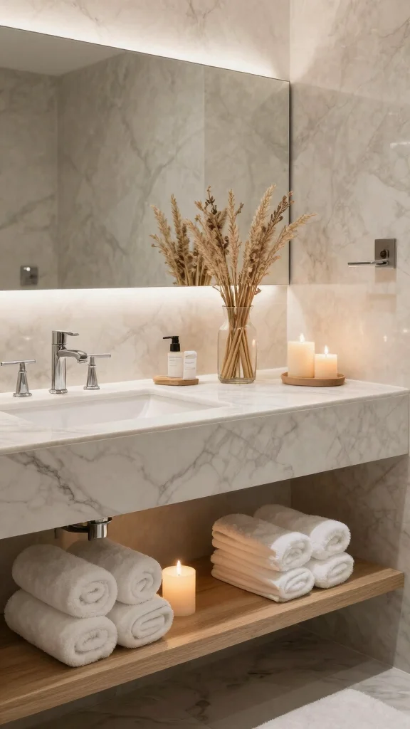 12 Double Vanity Bathroom Design Ideas for a His-and-Hers Styled Space - 10. Spa-like Comfort 1