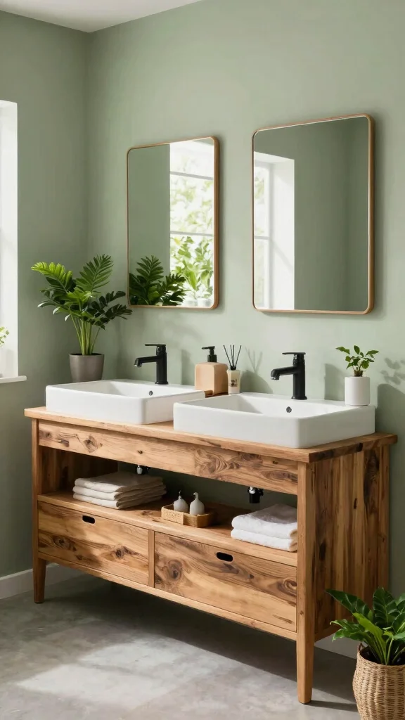 12 Double Vanity Bathroom Design Ideas for a His-and-Hers Styled Space - 12. Eco-Friendly Design 1