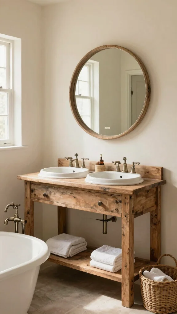 12 Double Vanity Bathroom Design Ideas for a His-and-Hers Styled Space - 2. Rustic Charm 1