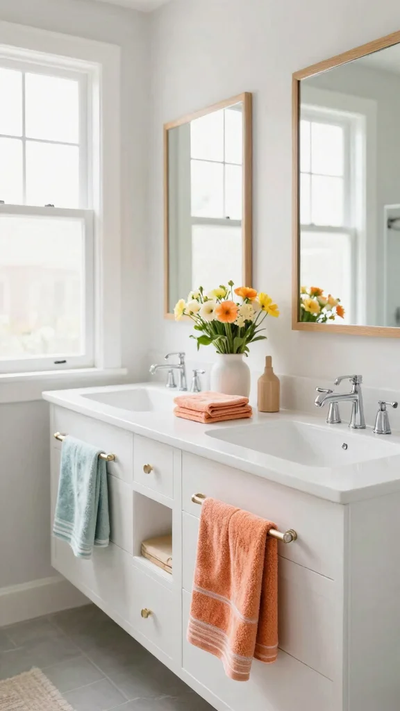 12 Double Vanity Bathroom Design Ideas for a His-and-Hers Styled Space - 6. Bright and Airy 1
