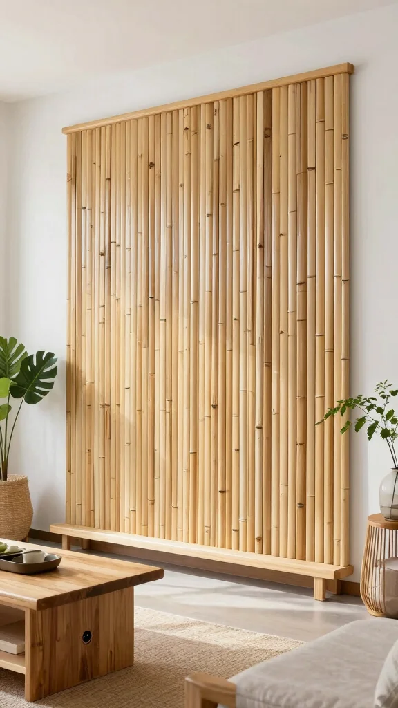 12 Half-Wall Paneling Concepts for the Living Room - 2. Bamboo Beauty 1