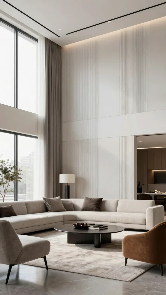 12 Half-Wall Paneling Concepts for the Living Room - 4. Vertical Paneling 1