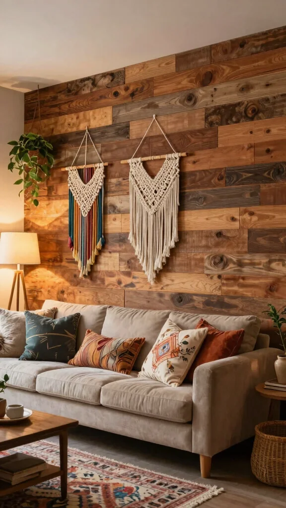 12 Living Room Accent Wall Ideas for Color, Texture, and Drama - 2. Textured Wood Panels 1