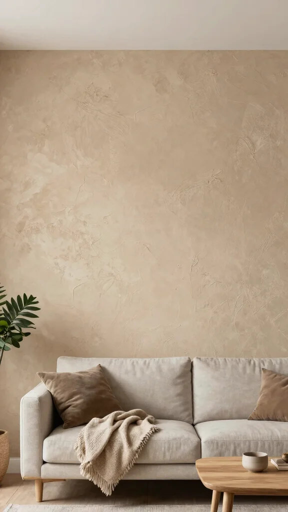 12 Living Room Accent Wall Ideas for Color, Texture, and Drama - 5. Textured Plaster Finishes 1