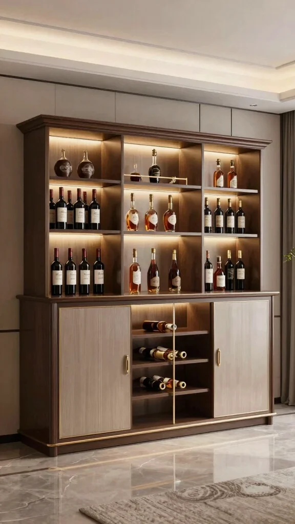 12 Living Room Bar Cabinet Ideas for a Stylish Functional Drinks Station - 12. Custom-Made Elegance 1