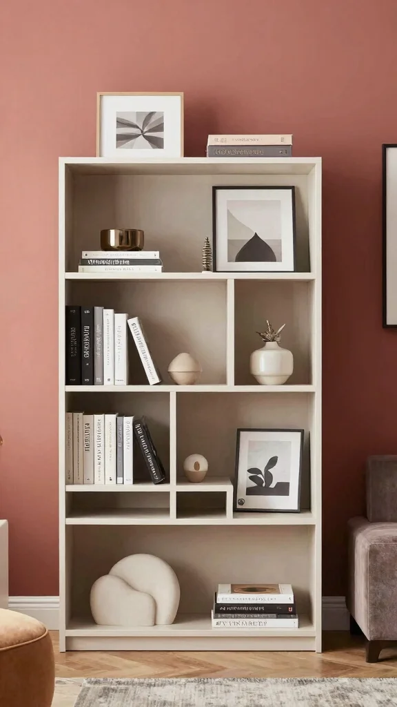12 Living Room Bookshelf and Bookcase Ideas for a Curated Cozy Display - 11. Open-Back Shelving for Airy Feel 1