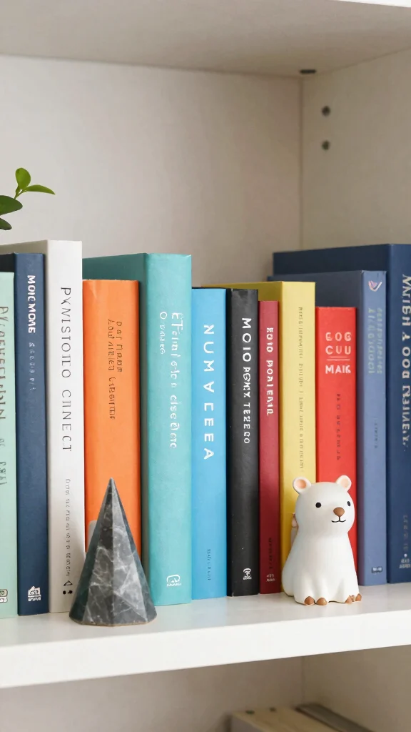 12 Living Room Bookshelf and Bookcase Ideas for a Curated Cozy Display - 2. Mix and Match Bookends 1