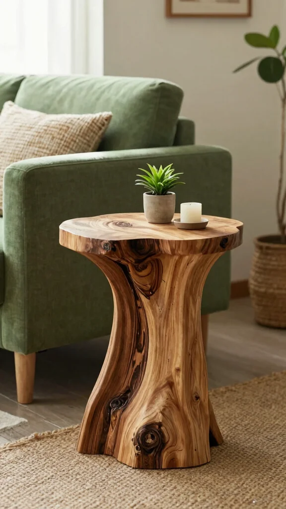 12 Living Room End Table Concepts for Every Sofa Style and Layout - 10. Nature-Inspired Designs 1