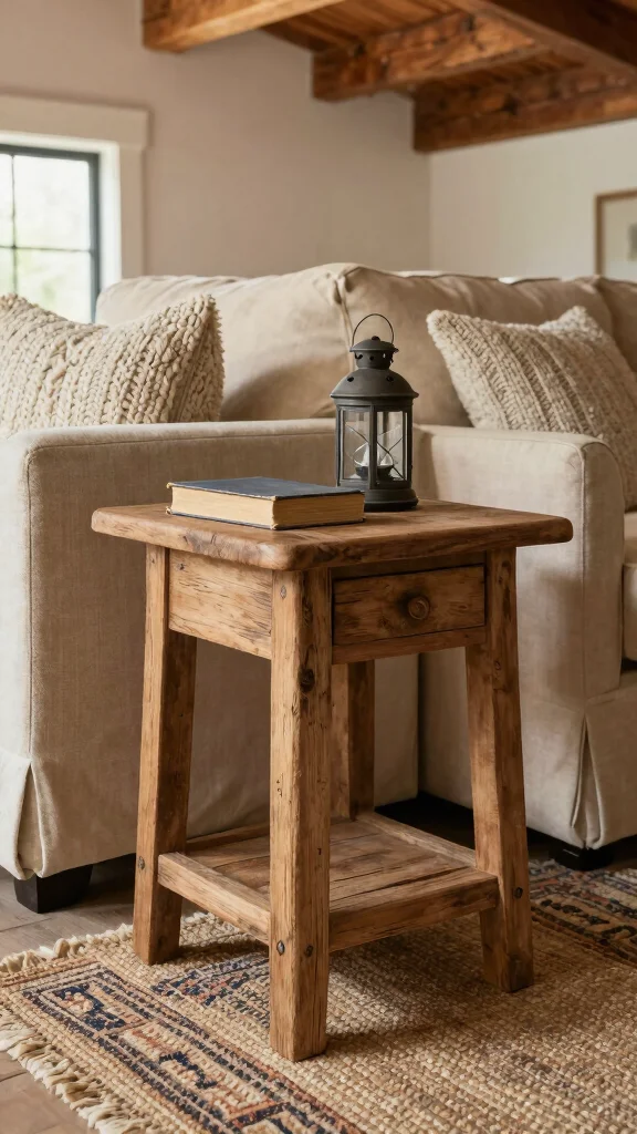12 Living Room End Table Concepts for Every Sofa Style and Layout - 2. Rustic Charm 1