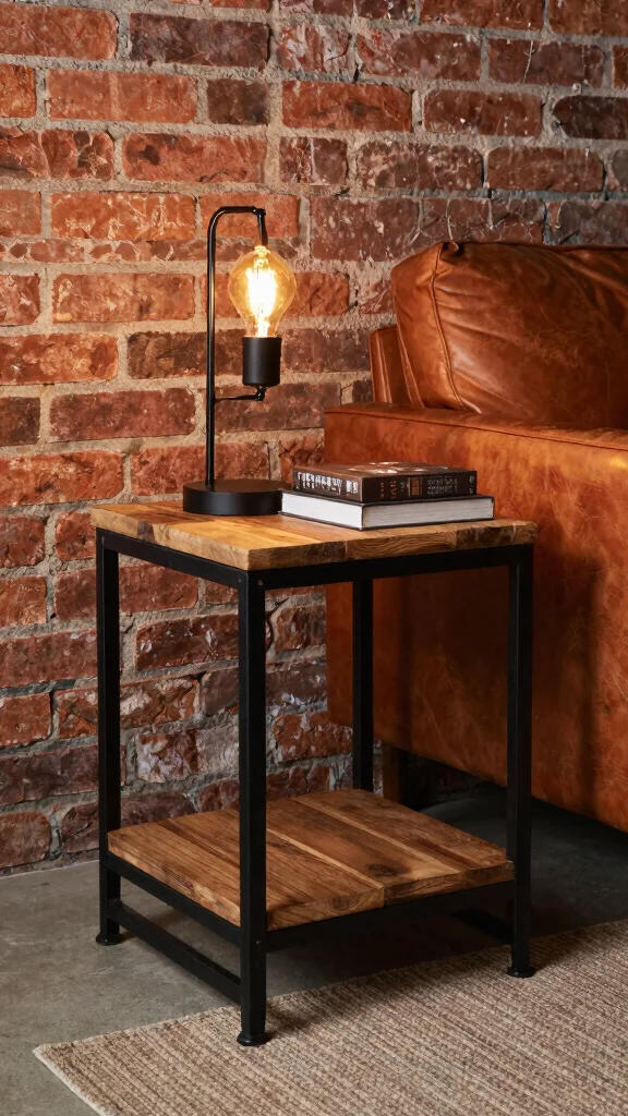 12 Living Room End Table Concepts for Every Sofa Style and Layout - 8. Industrial Chic 1