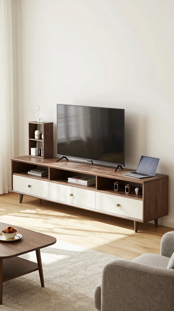 12 Living Room Entertainment Center Ideas for Every Style and Budget - 4. Multi-Functional Furniture for Small Spaces 1