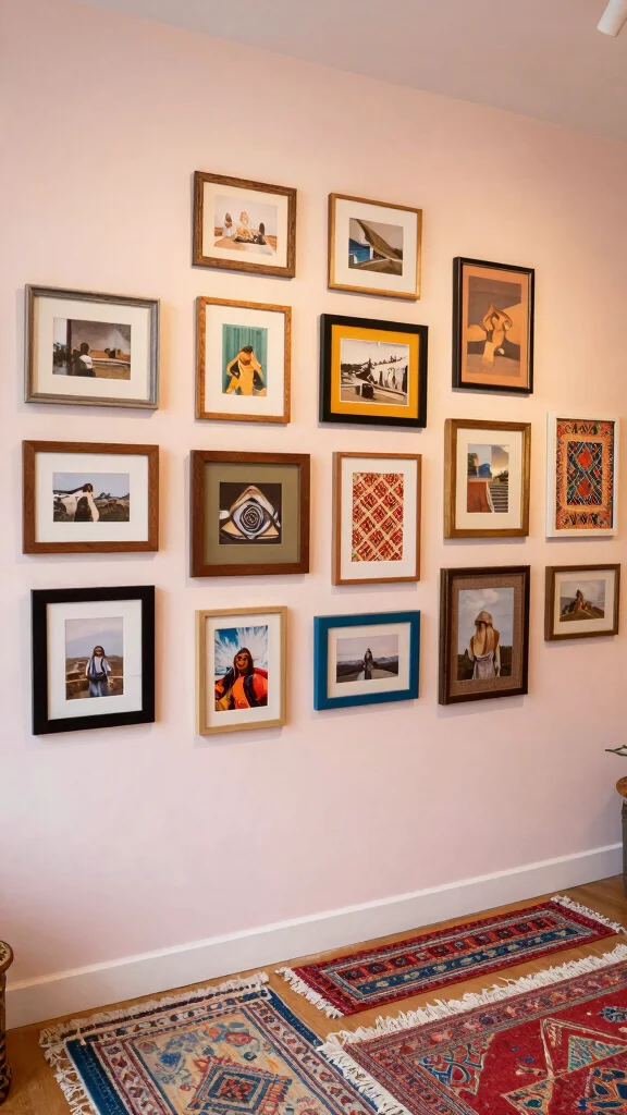12 Living Room Gallery Wall Ideas for a Curated Personal Display - 1. Mix and Match Frames 1