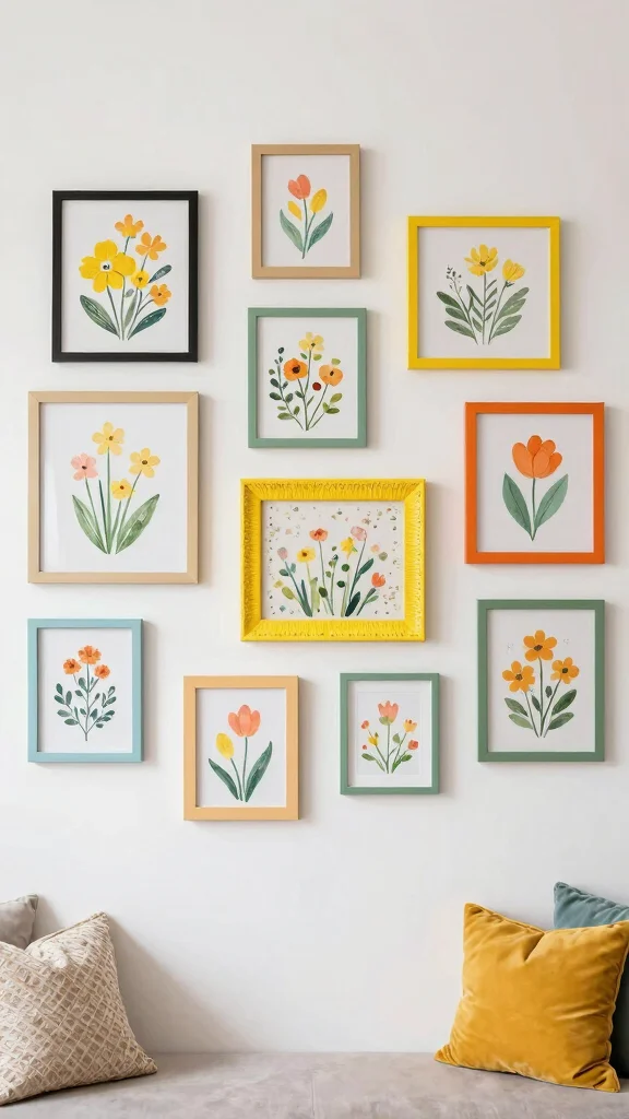 12 Living Room Gallery Wall Ideas for a Curated Personal Display - 11. Seasonal Swaps 1