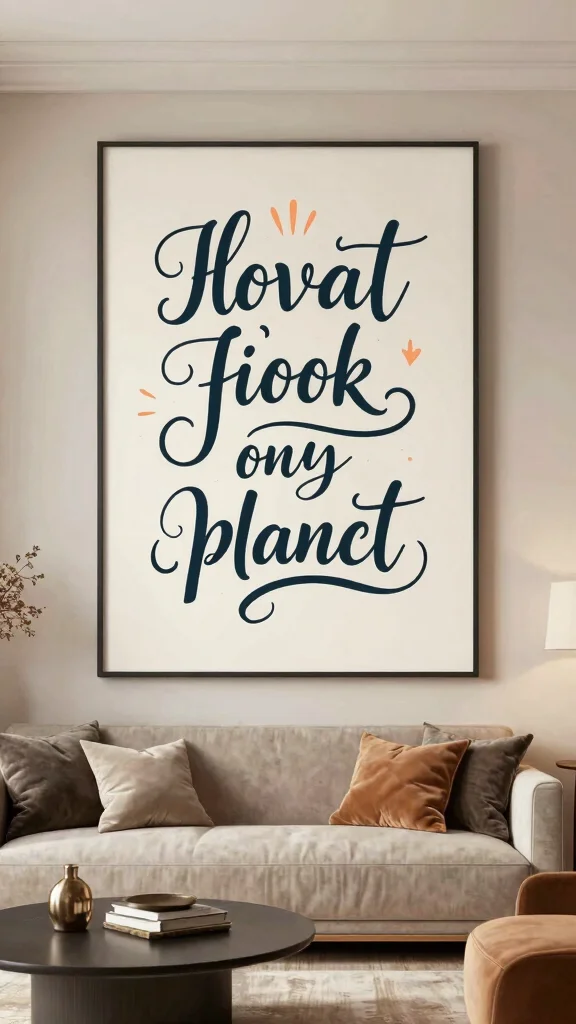 12 Living Room Mural Ideas for a Bold Artistic One-of-a-Kind Wall - 9. Creative Typography 1