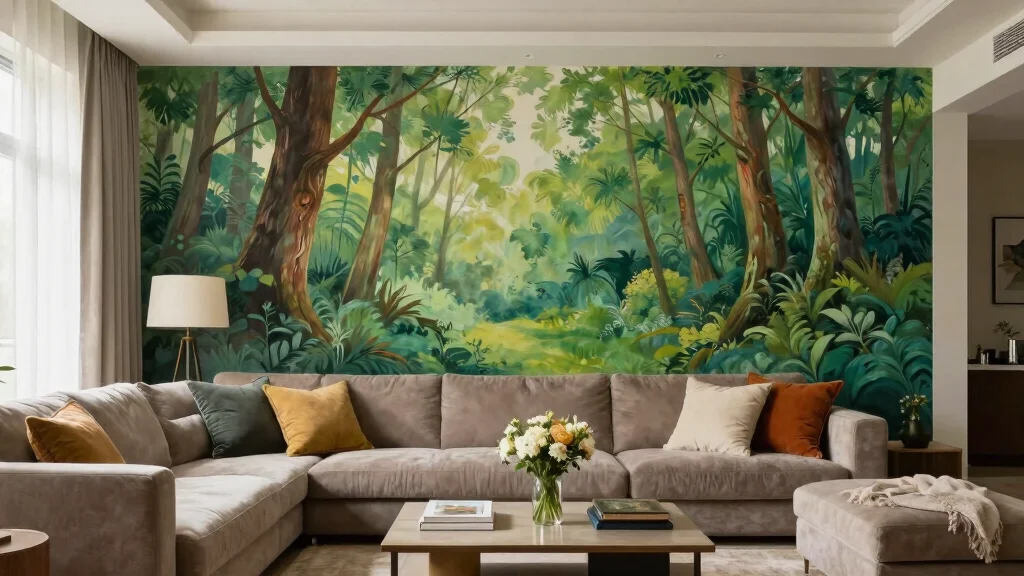 12 Living Room Mural Ideas for a Bold Artistic One-of-a-Kind Wall