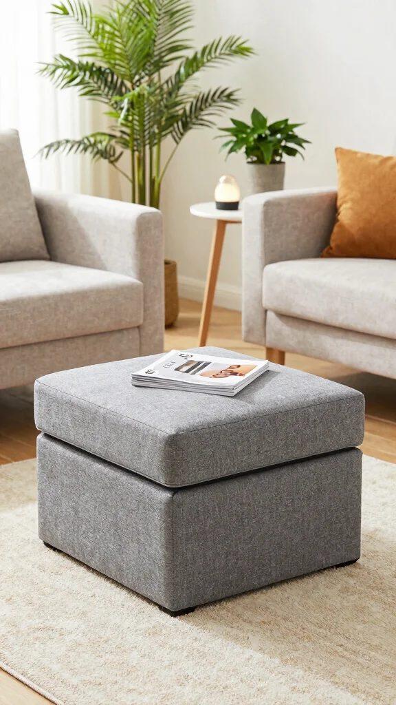 12 Living Room Ottoman Ideas for Extra Seating, Storage, and Style - 5. The Foldable Ottoman 1