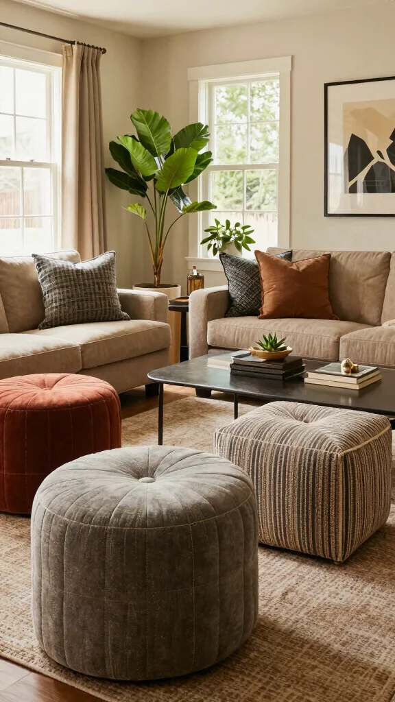 12 Living Room Ottoman Ideas for Extra Seating, Storage, and Style - Conclusion 1