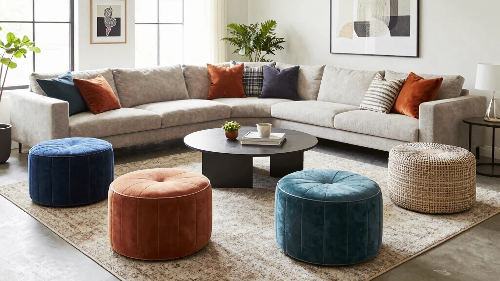 12 Living Room Ottoman Ideas for Extra Seating, Storage, and Style