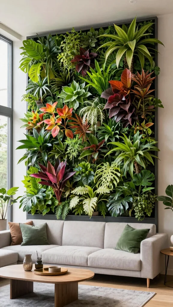 12 Living Room Panelling Ideas for a Textured Architectural Wall Detail - 10. Vertical Garden Panels for a Living Wall 1