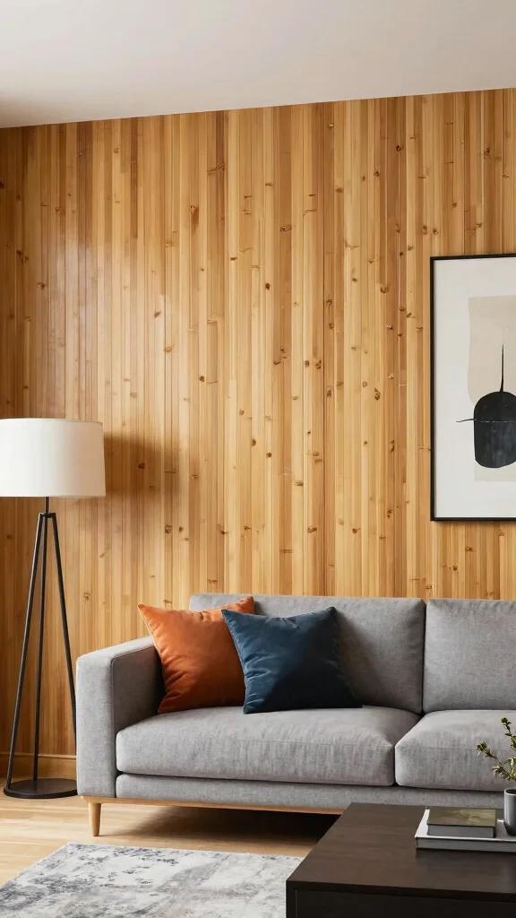 12 Living Room Panelling Ideas for a Textured Architectural Wall Detail - 2. Bamboo Panels for a Modern Touch 1