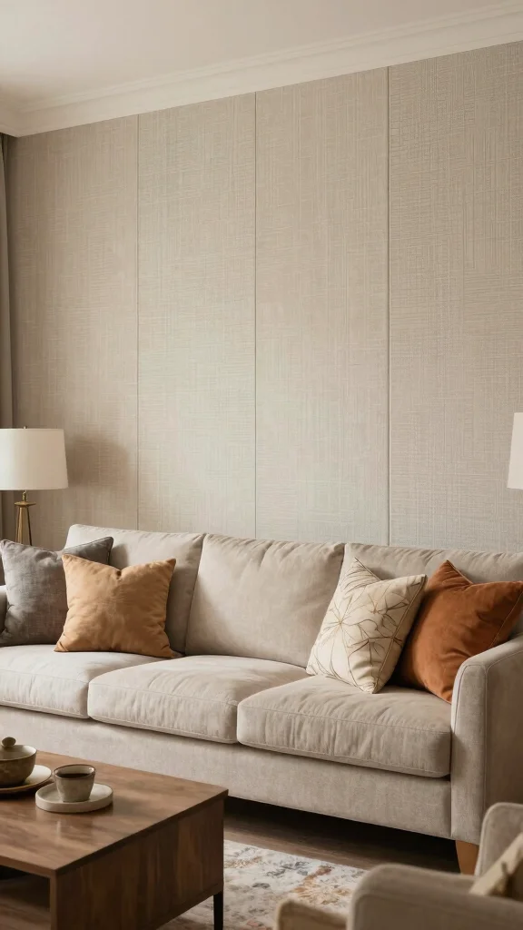 12 Living Room Panelling Ideas for a Textured Architectural Wall Detail - 8. Fabric Wall Panels for Softness and Warmth 1