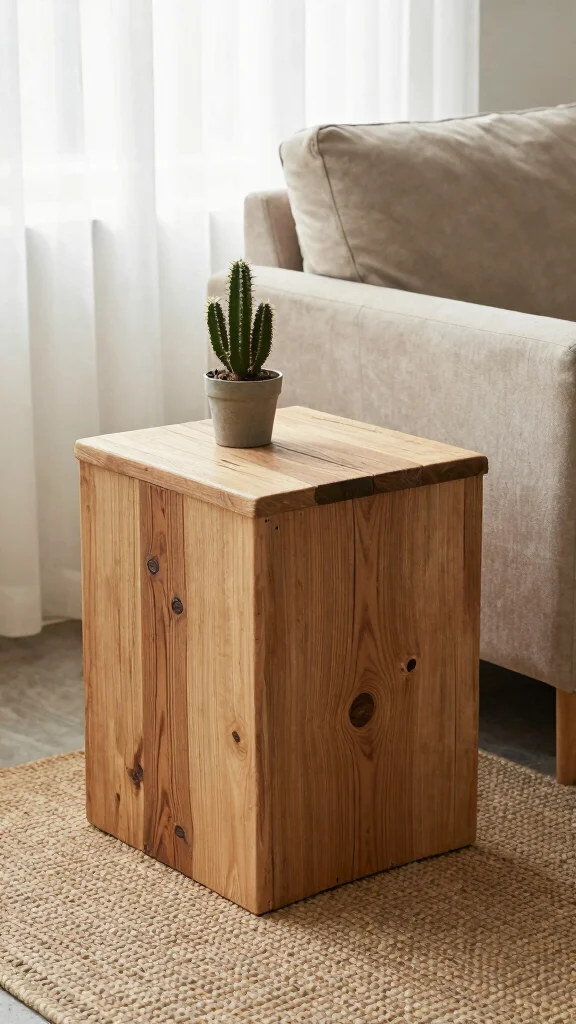 12 Living Room Side Table Ideas for a Functional Styled End Surface - 1. Reclaimed Wood Charm 1